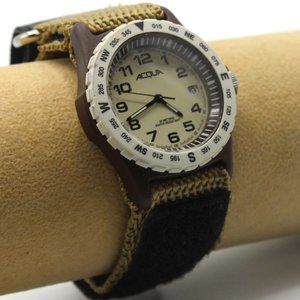 Acqua Men's Casual Outdoor Camping White & Brown Water Resistant  Classic Watch